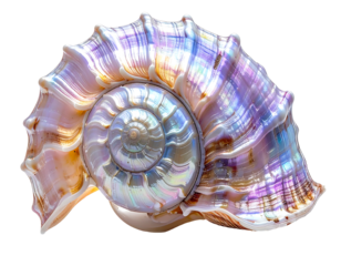Iridescent Spiral Seashell with Gentle Curves