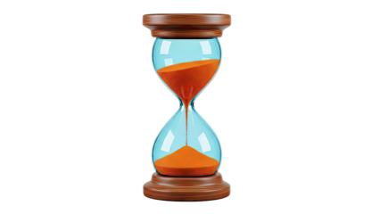 Hourglass with orange sand and blue glass