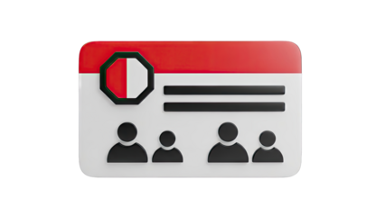 ID Card with People Icons and National Flag Colors
