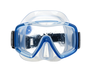 Transparent Snorkeling Mask with Blue Silicone Frame