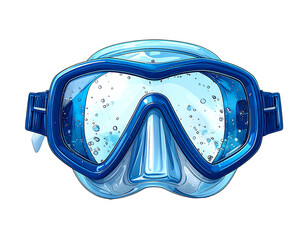 Blue Snorkeling Mask with Transparent Lens and Silicone Frame