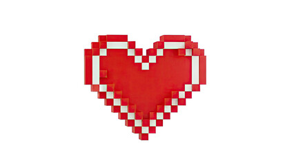 Obraz premium 3D Pixel Heart Icon