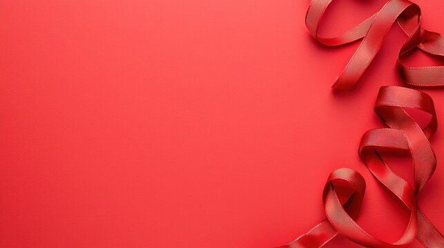 Elegant red ribbon background with copy space for creative designs studio graphic design minimalistic close-up chaos - Powered by Adobe