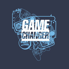 Game Changer video game graphic tee.eps © Saranya