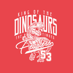 Dinosaurs fearless roar varsity graphic poster design.eps