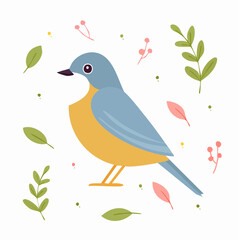 Naklejka premium bird on branch