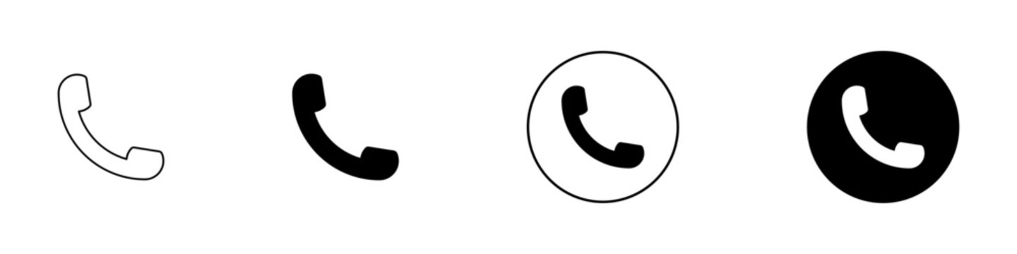 A collection of versatile telephone handset icons for communication and contact elements