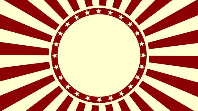 Patriotic carnival Sunburst Circle Frame Animated Background