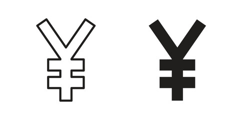 Obraz premium Yen icons Black vector illustration for social media, app, and web