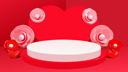 frame with red heart