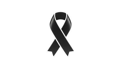 Black ribbon symbol of mourning