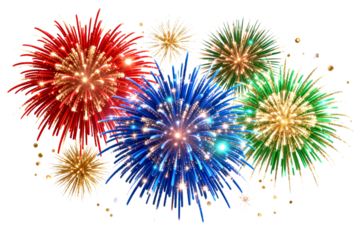 Colorful Fireworks Display with Bright Explosions