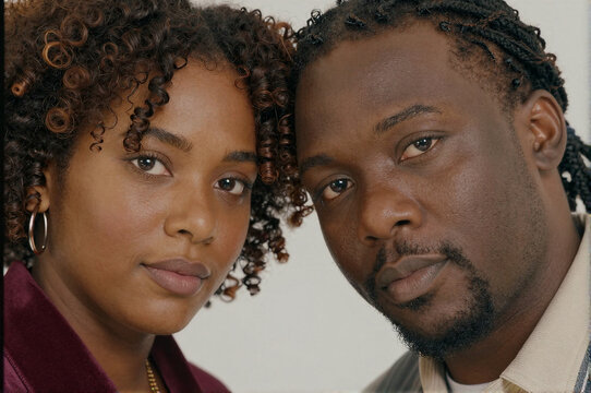 Happy Afro American Couple Celebrating Valentines Day