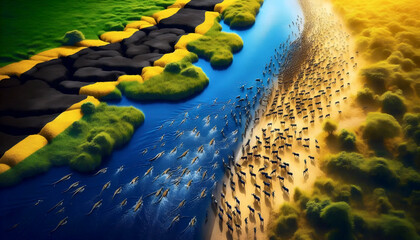 A Tanzanian flag in Zanzibars spice and island culture, Ai generated image