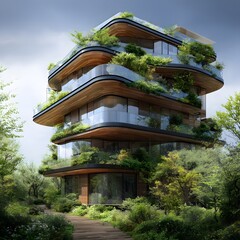 nature focused real estate background organic modern architecture