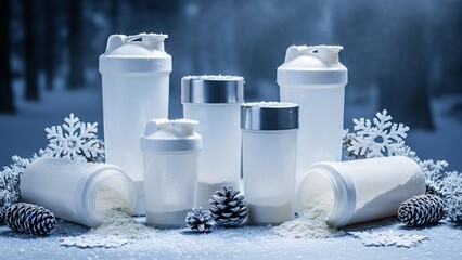Winter themed protein shaker set