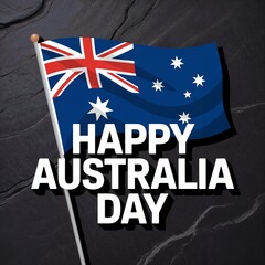 Happy australia day flag waving