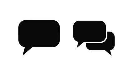 Naklejka premium Simple black speech bubbles illustration on a white background communication concept