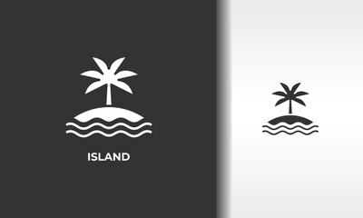 Island Vector, Icon Or Logo Sign Isolated Symbol Illustration