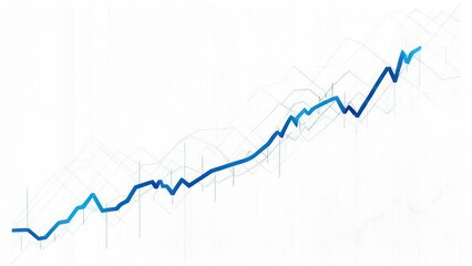 Abstract blue and grey line graphs on a white background, depicting data trends