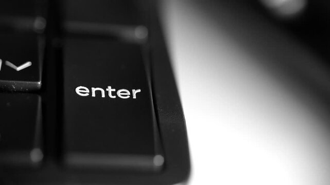 4K close-up of an Enter key on a computer keyboard