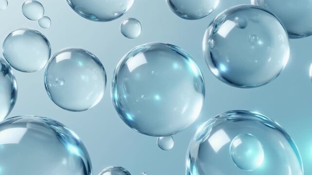 Clear Swirl Water Texture with Air Bubbles &ndash; Clean Skincare Abstract Background
