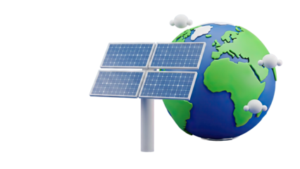 Solar Panels on Earth Representing Renewable Energy