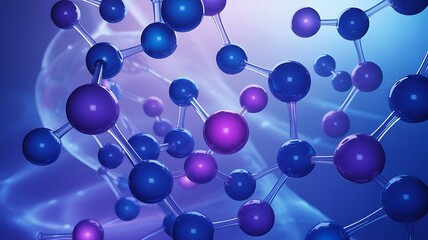 Abstract molecular structure and scientific connection background
