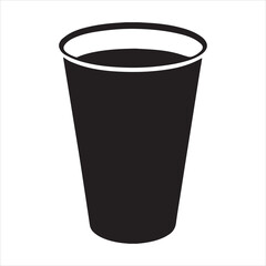 Tall Plastic Soda Cup Silhouette Vector Illustration