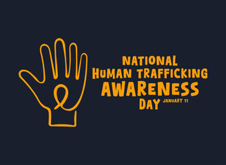 Fototapeta premium National Human Trafficking Awareness Day. January 11. Human trafficking icon. Hand drawn.