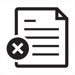 Document with Cross Mark Icon Vector