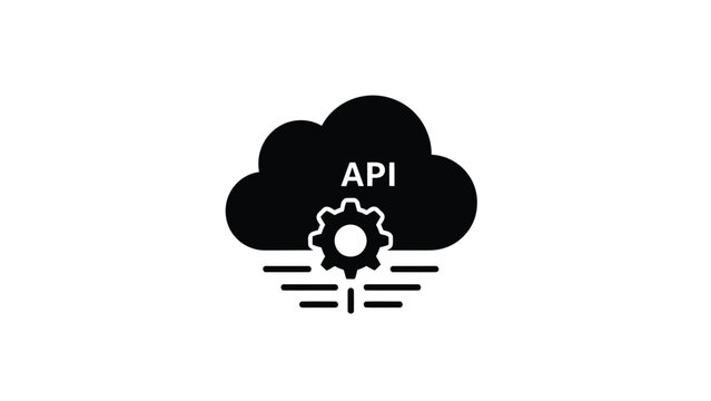 Api cloud with gears Representing integrated data and software solutions