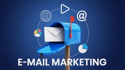 Email marketing digital communication concept with icons and envelope

