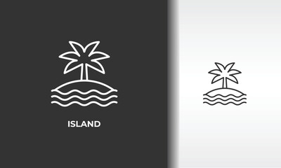 Island Vector, Icon Or Logo Sign Isolated Symbol Illustration