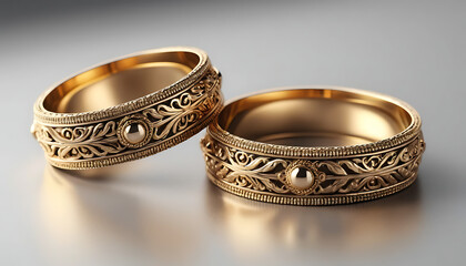 Elegant Vintage Filigree Gold Wedding Bands