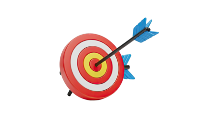 3D Render of a Target with an Arrow in the Bullseye