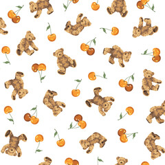 Continuous seamless pattern of cute bear illustrations,, © daicokuebisu