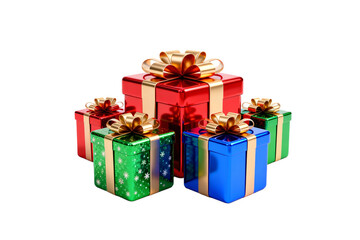 Fototapeta premium Colorful Gift Boxes with Ribbons for Festive Decor