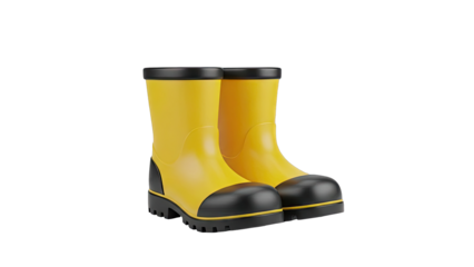 Pair of Yellow and Black Work Boots