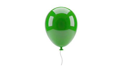 Single Green Balloon with String