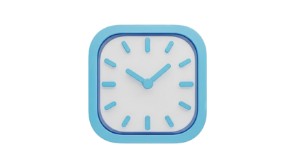 Blue Square Clock