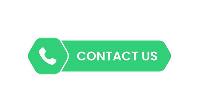 Animated contact us button green icon animation