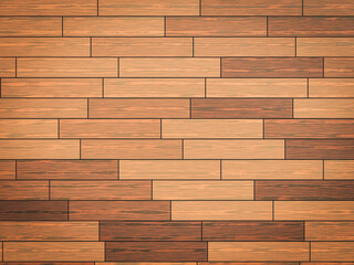 Classic warm wood parquet texture background with horizontal floor pattern