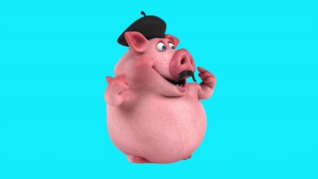 Fun 3D cartoon pig (with alpha channel)