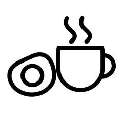 Breakfast icon set in the morning