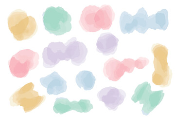 幼稚園・保育園向け 水彩にじみのあしらい素材セット｜やさしく安心感のあるカラー
Soft Watercolor Abstract Shape Decoration Set for Kindergarten and Clinic