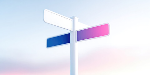 Directional Signpost with Blue and Pink boards