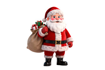 Santa Claus with Gift Bag for Christmas Celebration