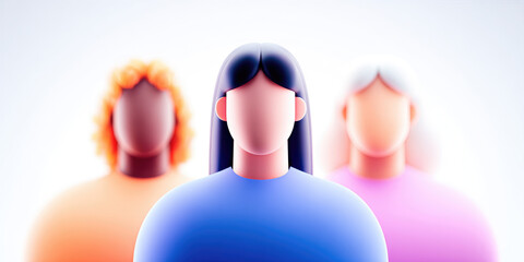 Naklejka premium Abstract Group of Three Diverse Figures