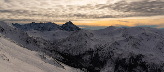 Mountain peak snow-capped mountains snow rocks landscape